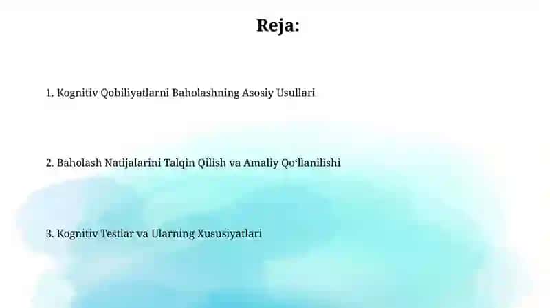 Aqliy qobiliyatlar psixodiagnostikasi 2
