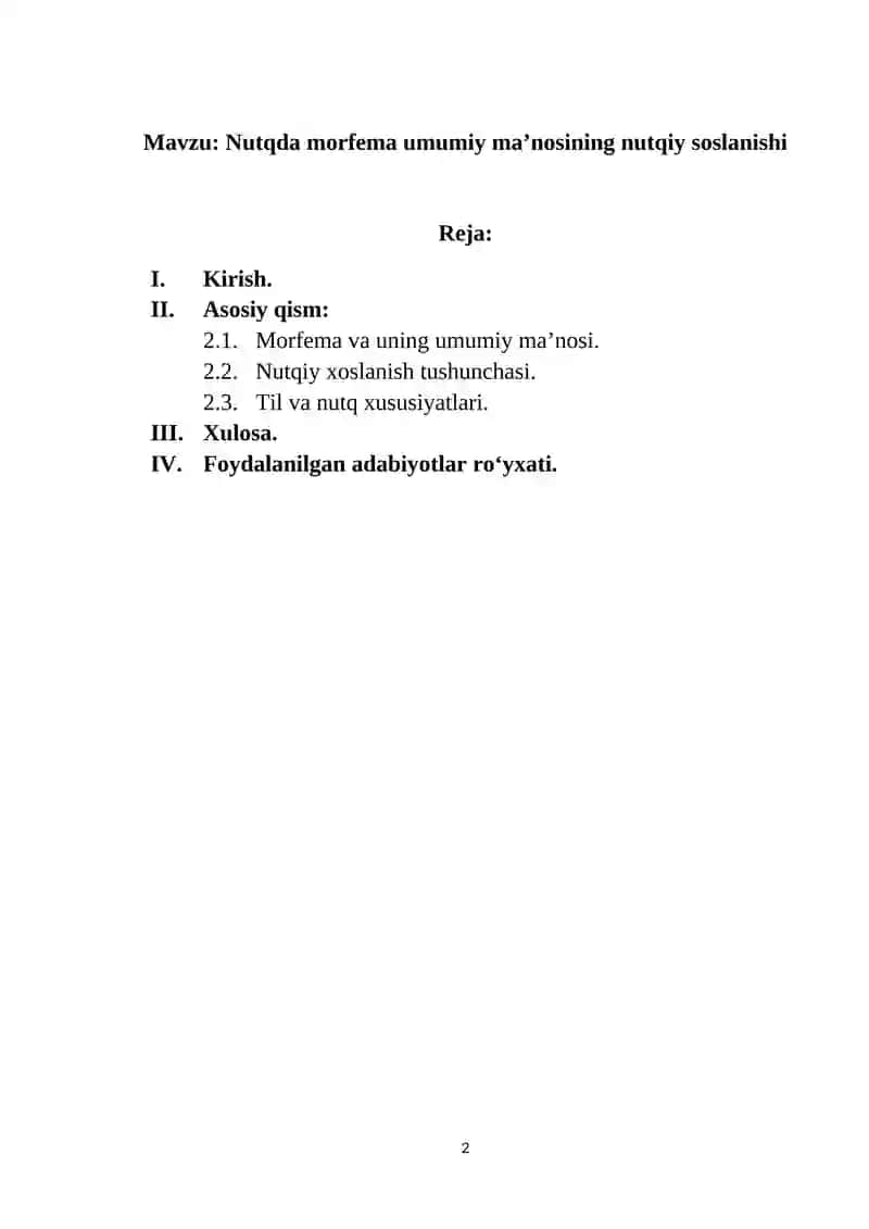 Nutqda morfema umumiy ma’nosining nutqiy xoslanishi 2