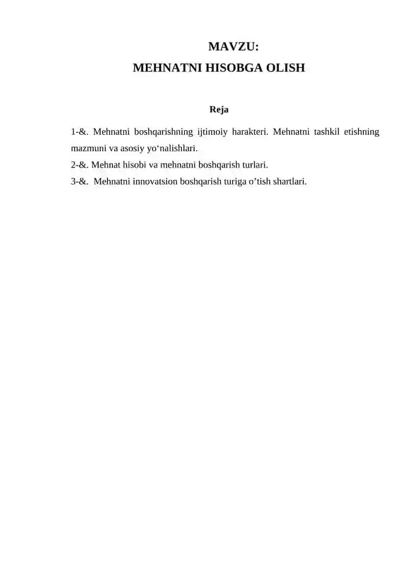 MEHNATNI HISOBGA OLISH 2