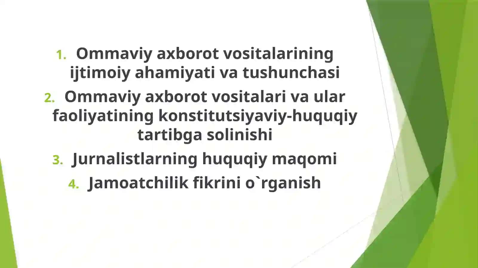 Ommaviy axborot vositalarini o'rganish 2