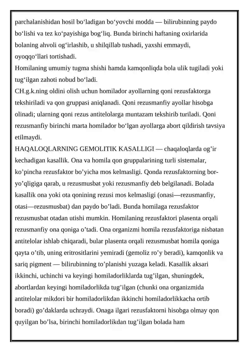 CHAQALOQLARNING GEMOLITIK KASALLIGI 2