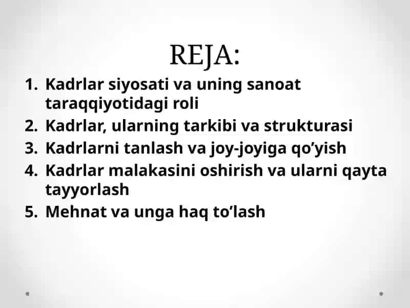 SANOATDA KADRLAR VA MEHNATGA HAQ TO’LASH 2