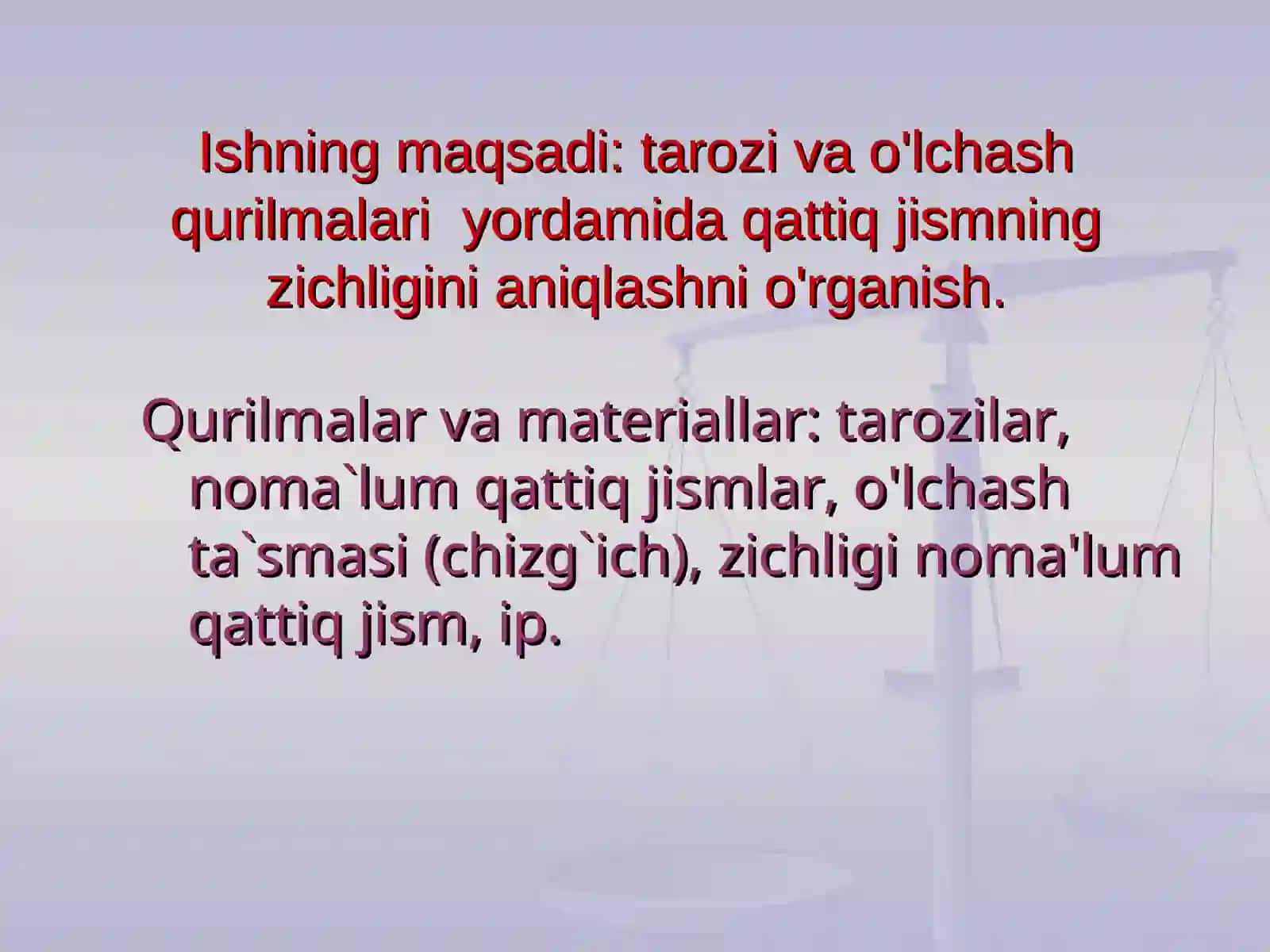 Laboratoriya ishi: Qattiq jism zichligini aniqlash 2
