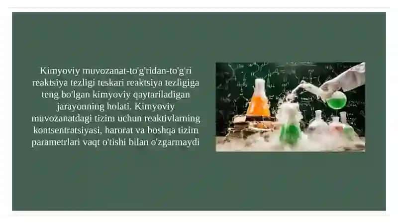 Kimyoviy muvozanat va uning siljishi 2