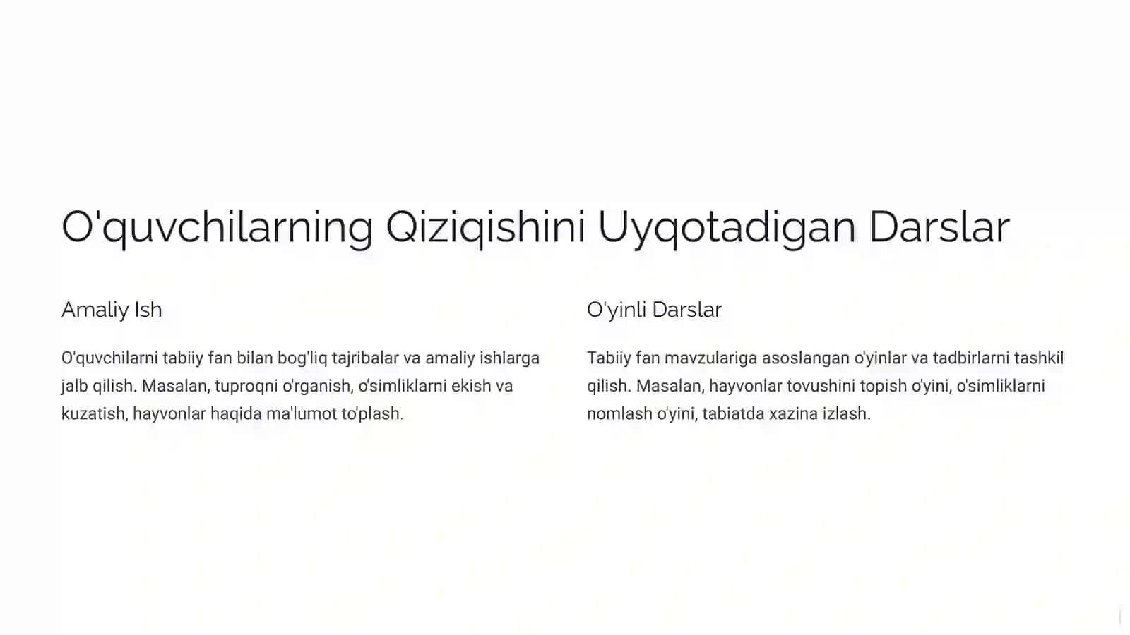 Boshlang'ich Ta'limda Tabiiy Fan Darslari 2
