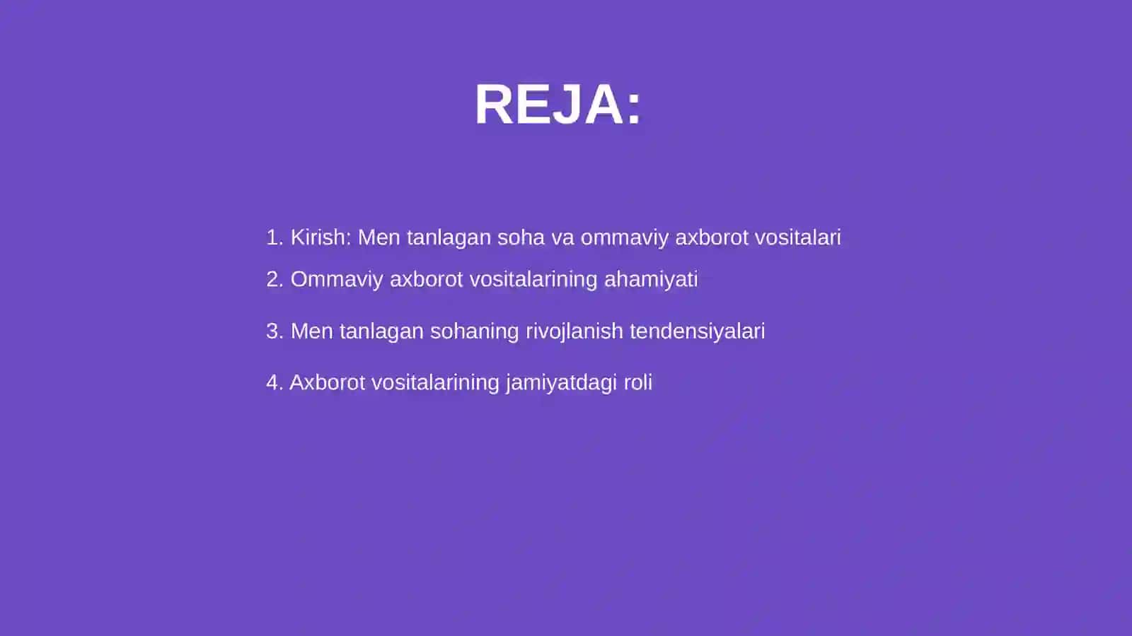 Men tanlagan soha va ommaviy axborot vositalari 2