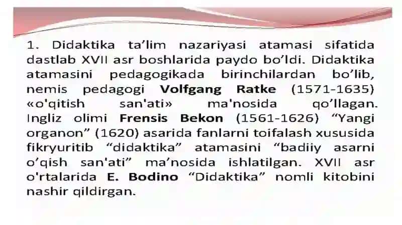 Ta’lim qonuniyatlari. 2