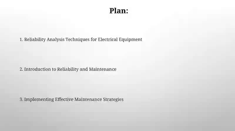 Reliability Analysis and Maintenance Strategies for Electrical Equipment 2