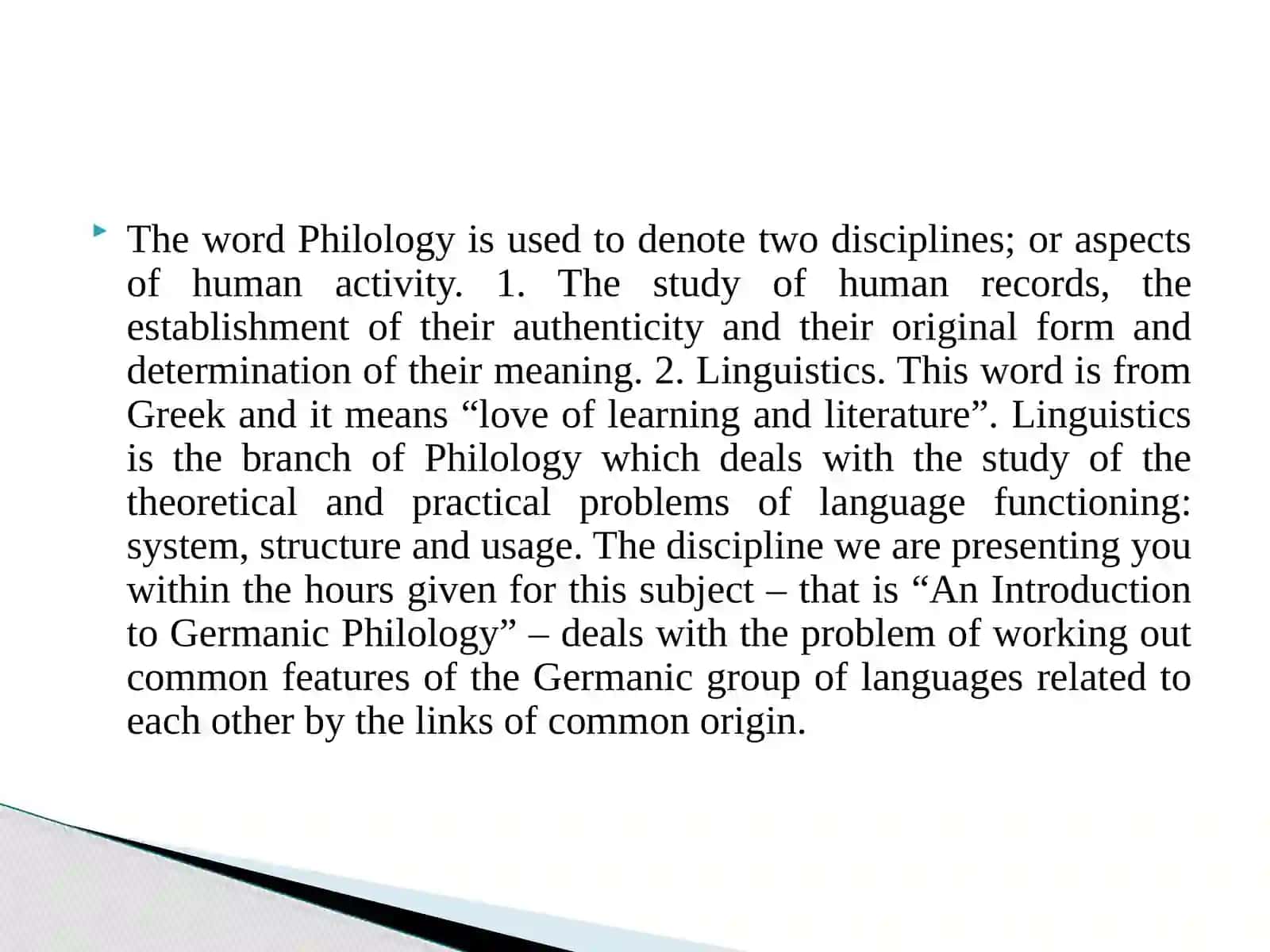Introduction to Germanic Philology 2