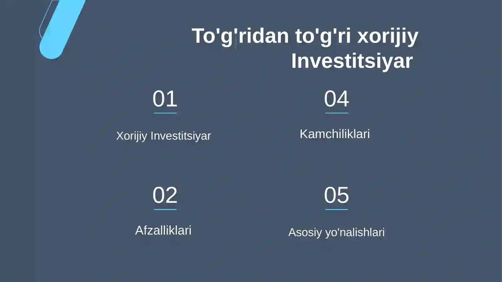 Xorijiy Investitsiyar 2