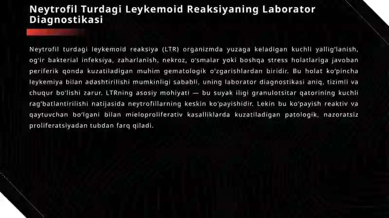 Neytrofil Turdagi Leykemoid Reaksiyaning Laborator Diagnostikasi 2