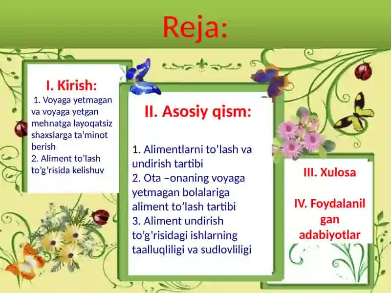 Aliment majburiyatlari 2