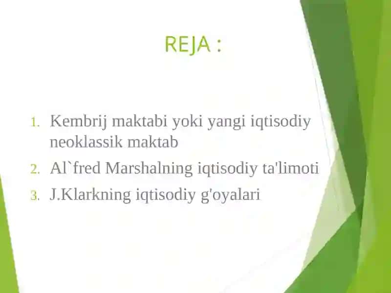 Neoklassik iqtisodiy maktab qarashlari 2