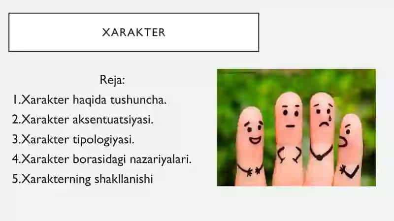 Xarakter haqida tushuncha 2
