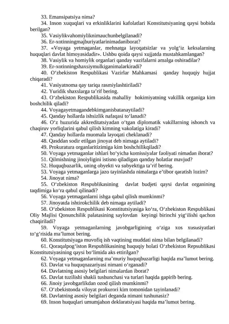 O‘zbekiston Respublikasi Konstitutsiyasi 2