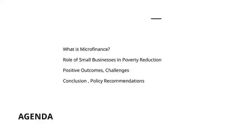 Role of microfinance and small businesses in reducing poverty. 2