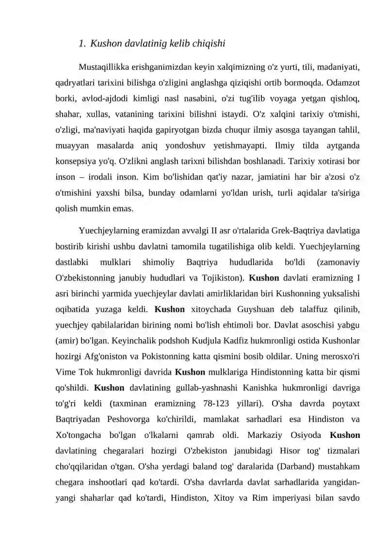 Kushonlar davrida mamlakatimiz tarixi 2