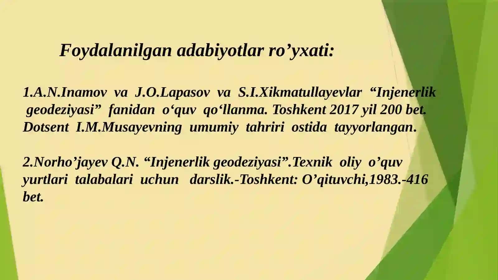 Injenerlikgeodeziyasi 2