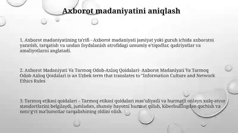 Axborot Madaniyati Va Tarmoq Odob-Axloq Qoidalari 2