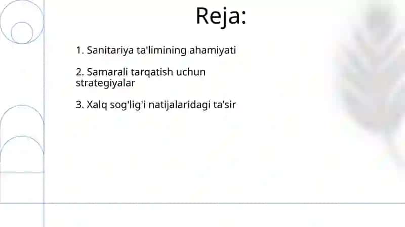 Sanitariya Ta'limi 2