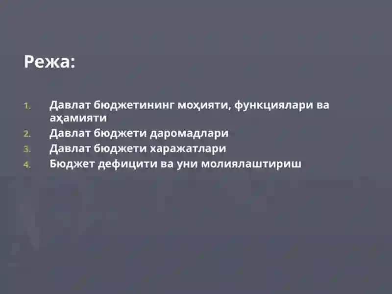 ДАВЛАТ БЮДЖЕТИ 2