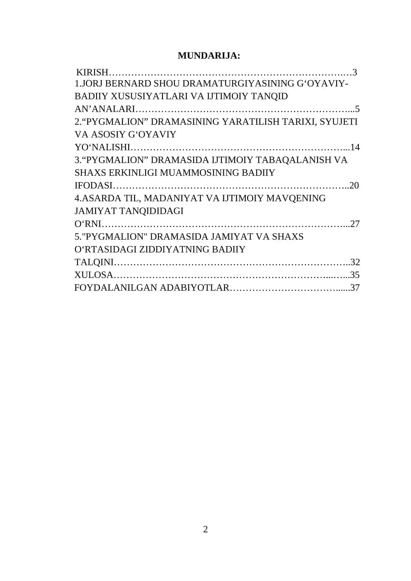 Jorj Bernard Shouning “Pygmalion” dramasida jamiyat va shaxs tanqidi 2