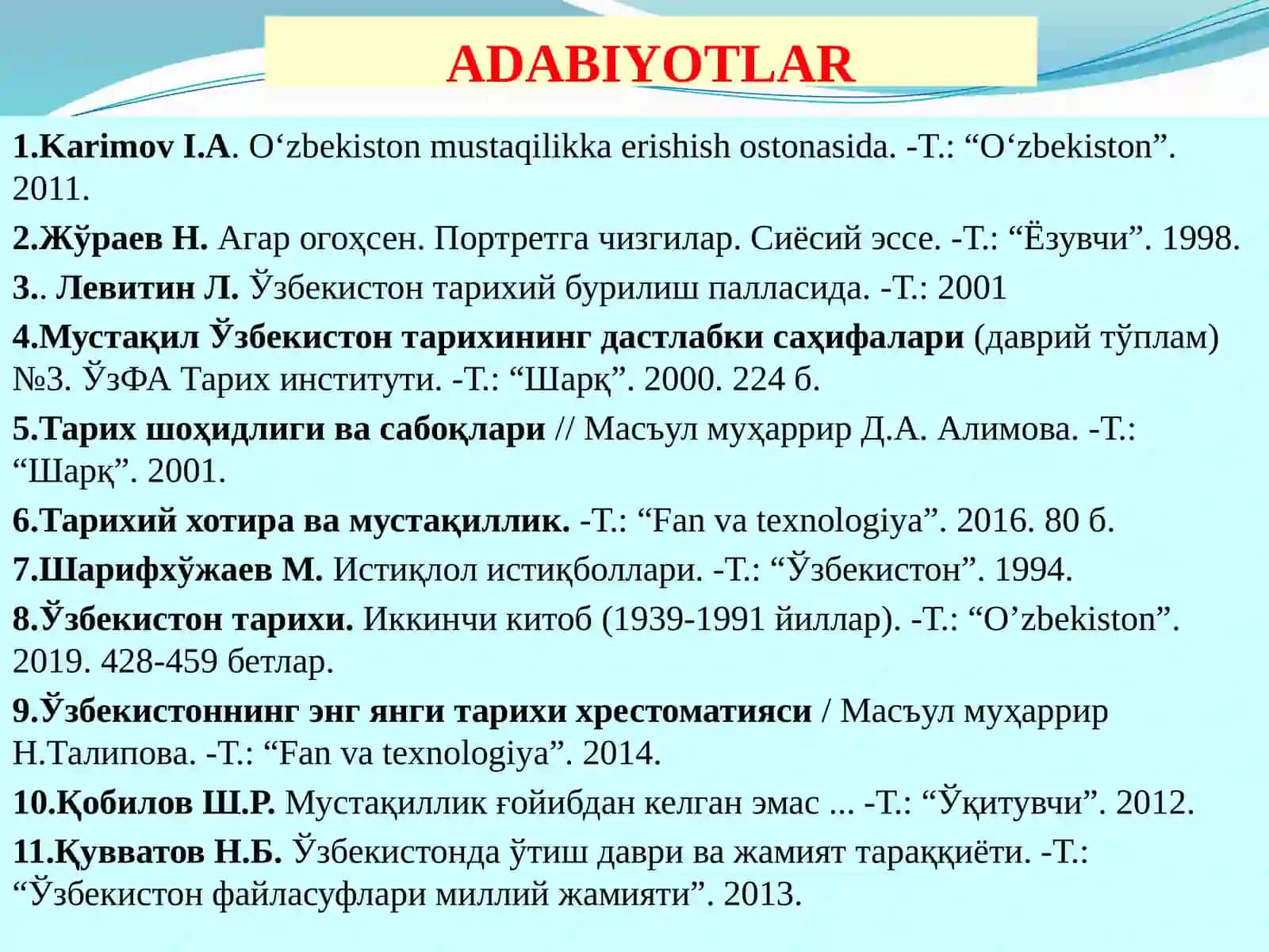 О‘ZBEKISTON RESPUBLIKASI MUSTAQILLIGINING E’LON QILINISHI VA UNING TARIXIY AHAMIYATI 2