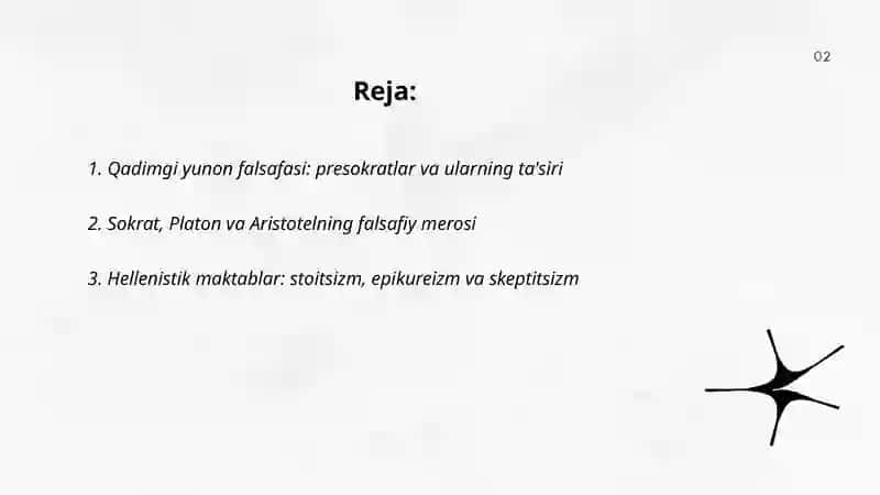 Falsafiy tafakkur taraqqiyoti bosqichlari. G'arb falsafasi 2
