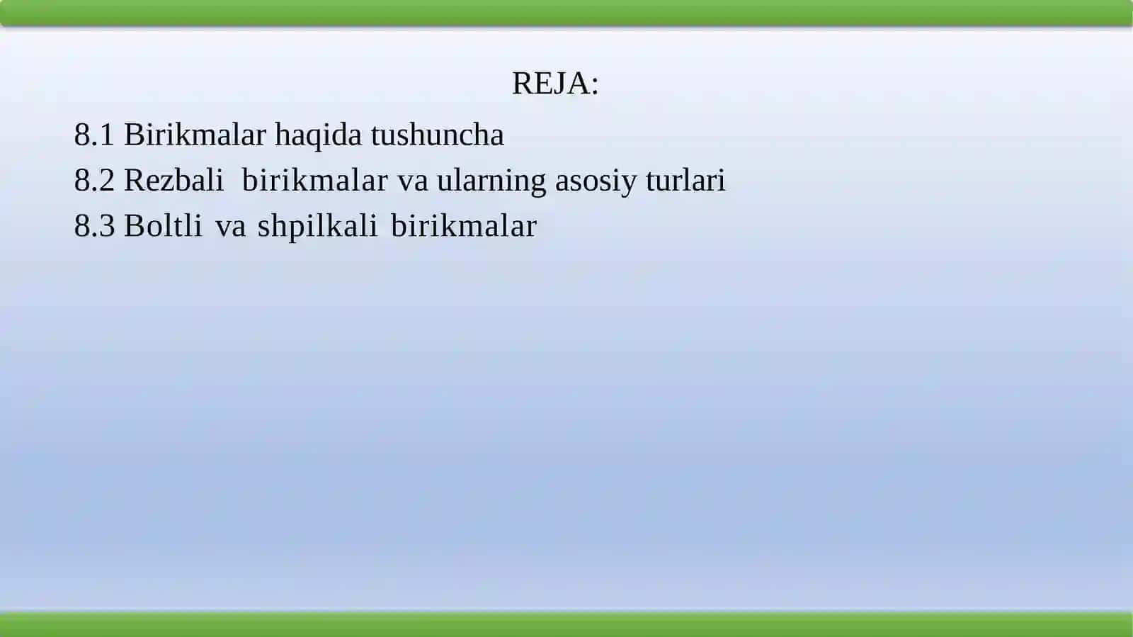 Muhandislik va kompyuter grafikasi fanidan 2