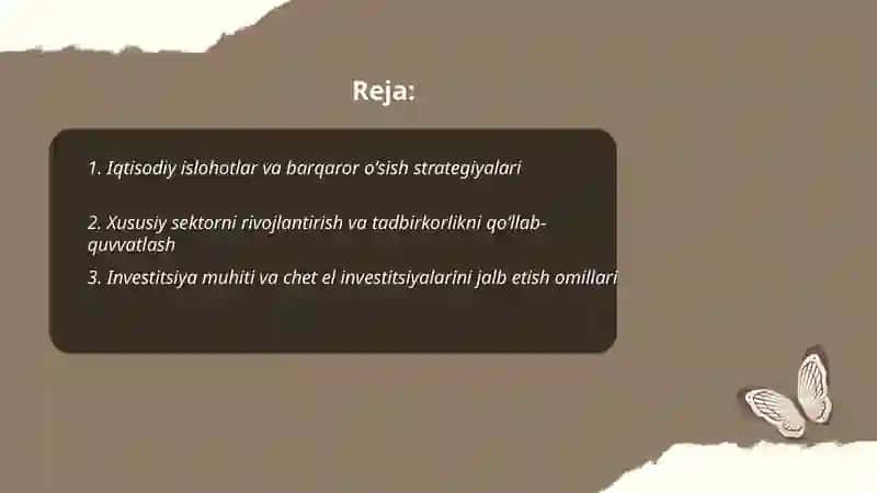 Yangi Oʻzbekiston yangilanish va taraqqiyot omillari 2