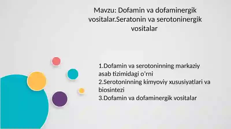 Dofamin va Serotonin Farmakologiyasi 2