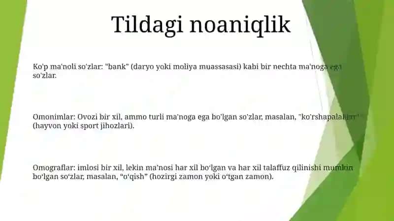 Bir Ma'Nolik Va Ko'P Ma'Nolik 2