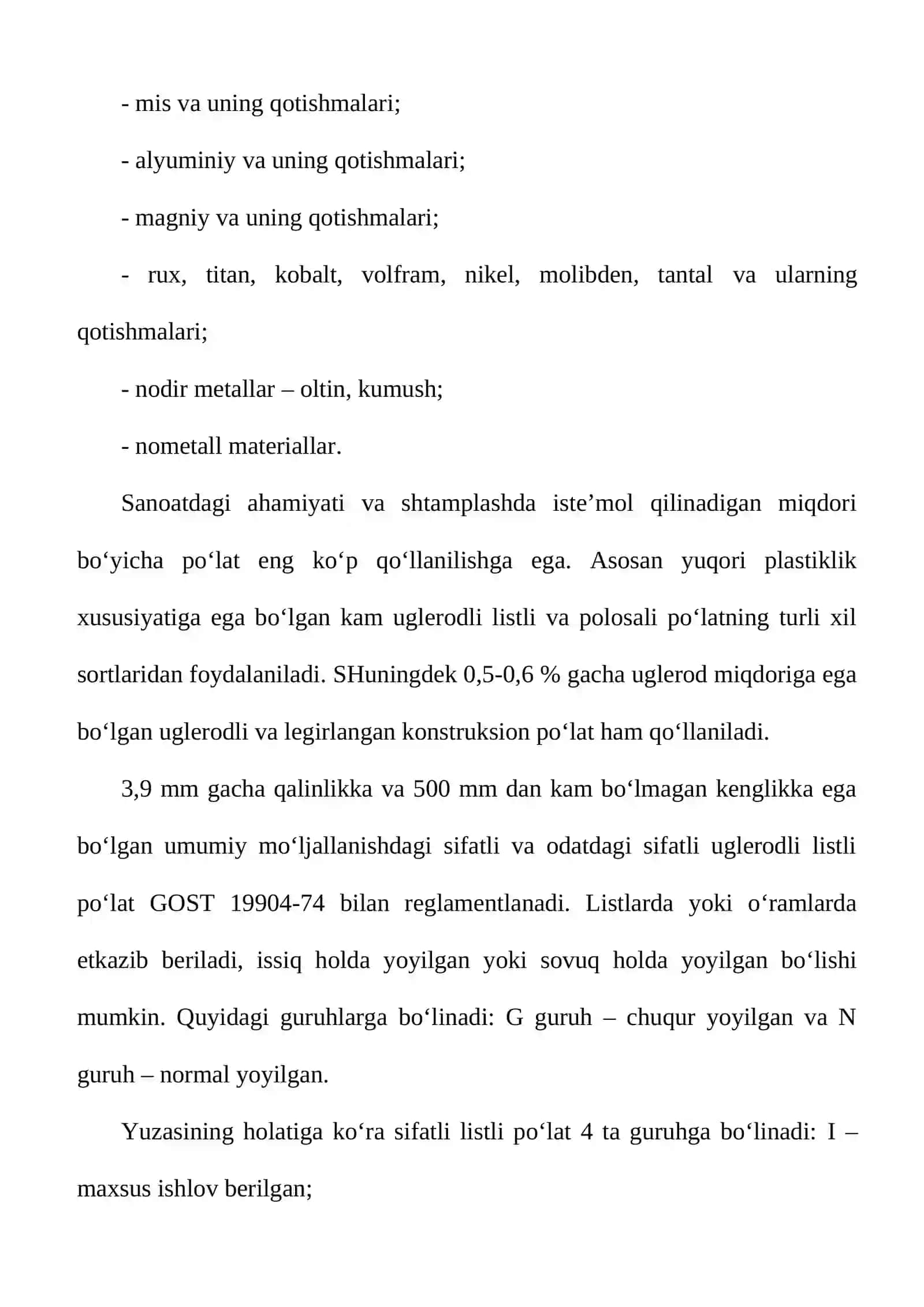 Shtamplash uchun qo‘llaniladigan materiallar turlari 2