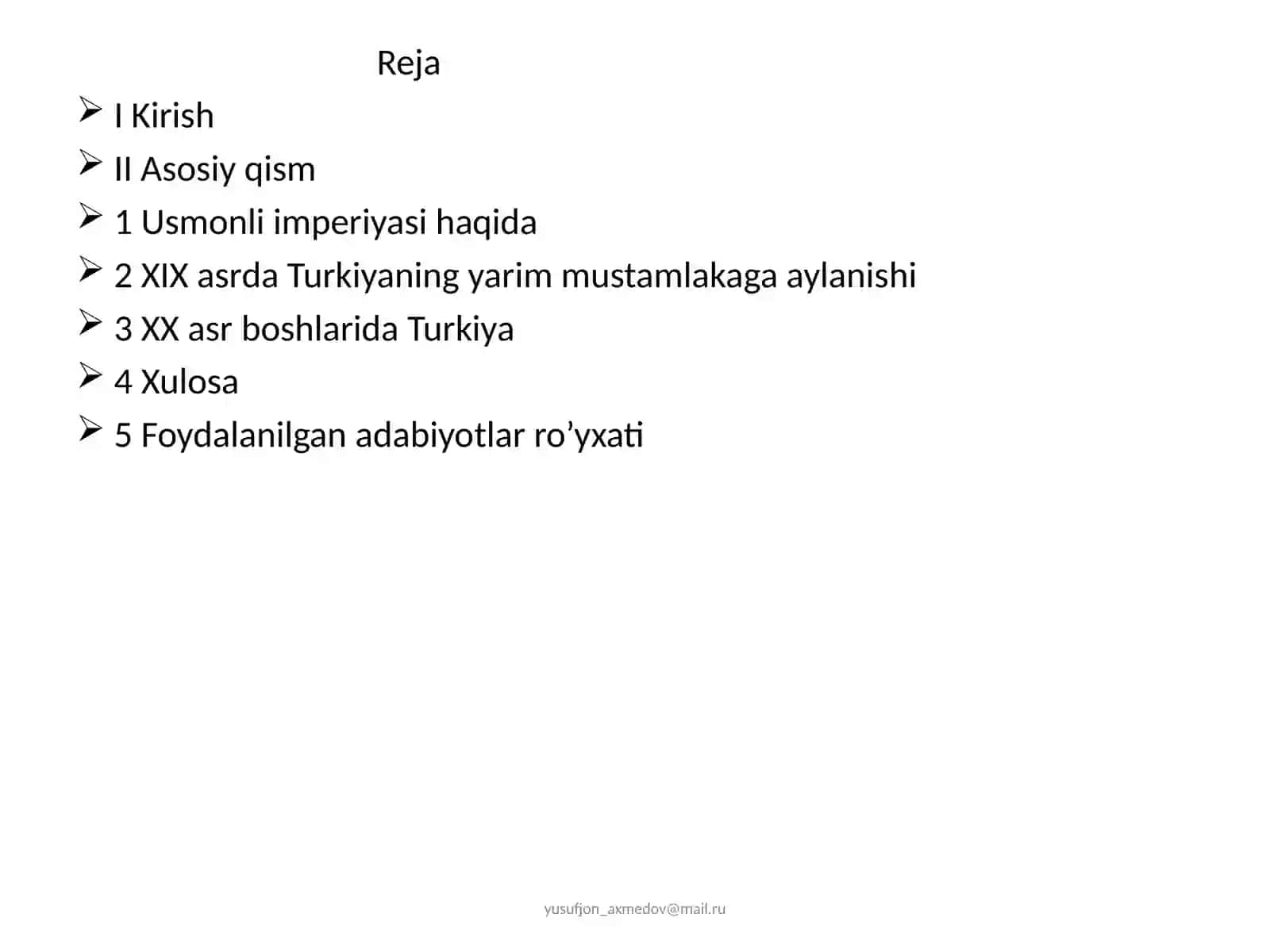 XIX asrning oxiri - XX asr boshlarida Usmonli davlati 2