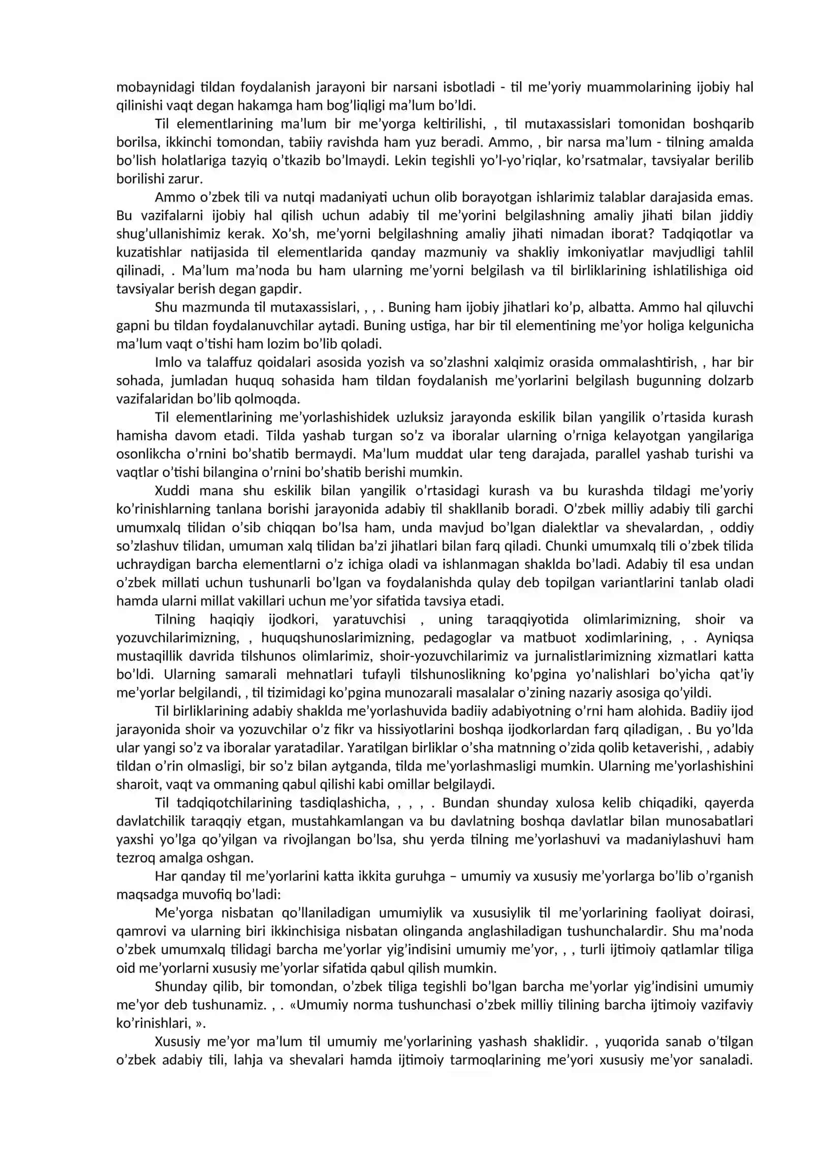 O'zbek adabiy tili, uning me’yorlari 2