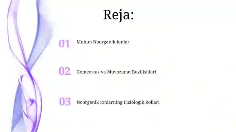 Noorganik ionlar, ularning funksiyalari 2