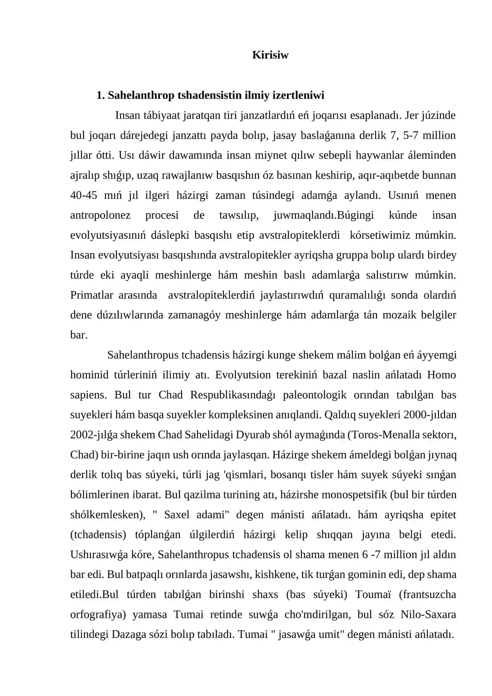 Sahelanthrop tshadensis adamniñ dáslepki ata-babaları 2