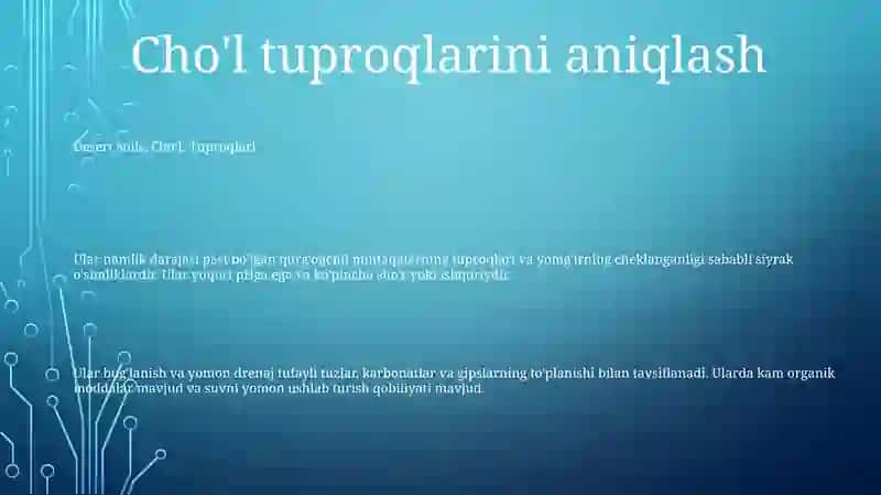ChoʻL Tuproqlari 2