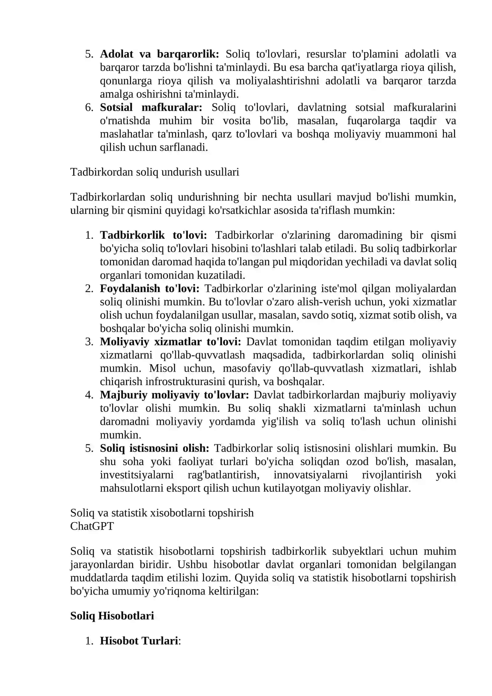 Tadbirkorlik subektlarini soliqqa tortish 2