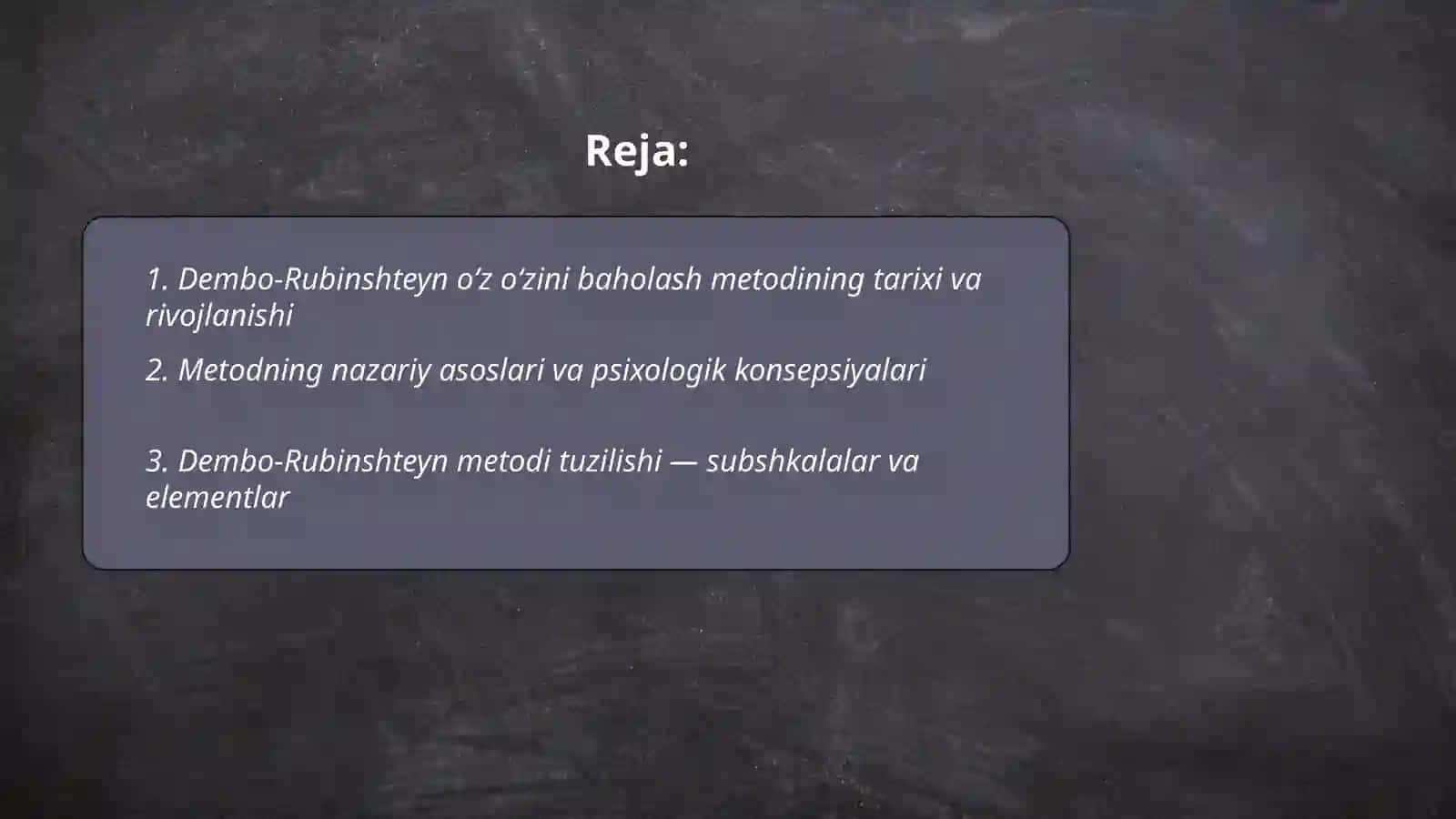 Dembo-Rubinshteyn oʻz oʻzini baholash metodi 2