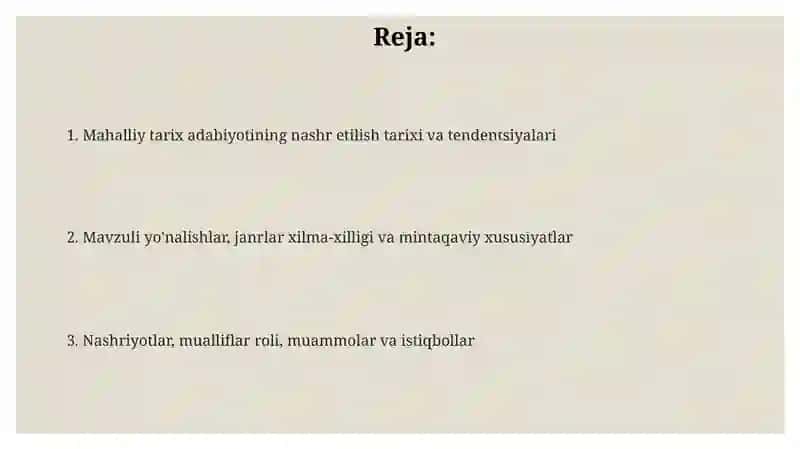 Mahalliy tarix adabiyotlarining nashrqilinishi(tahlili) 2
