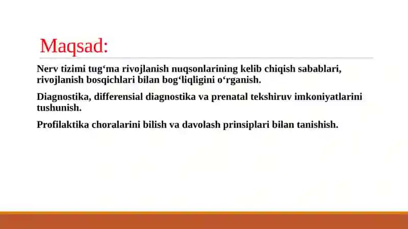 Nervtizimi tug‘ma rivojlanish nuqsonlari 2