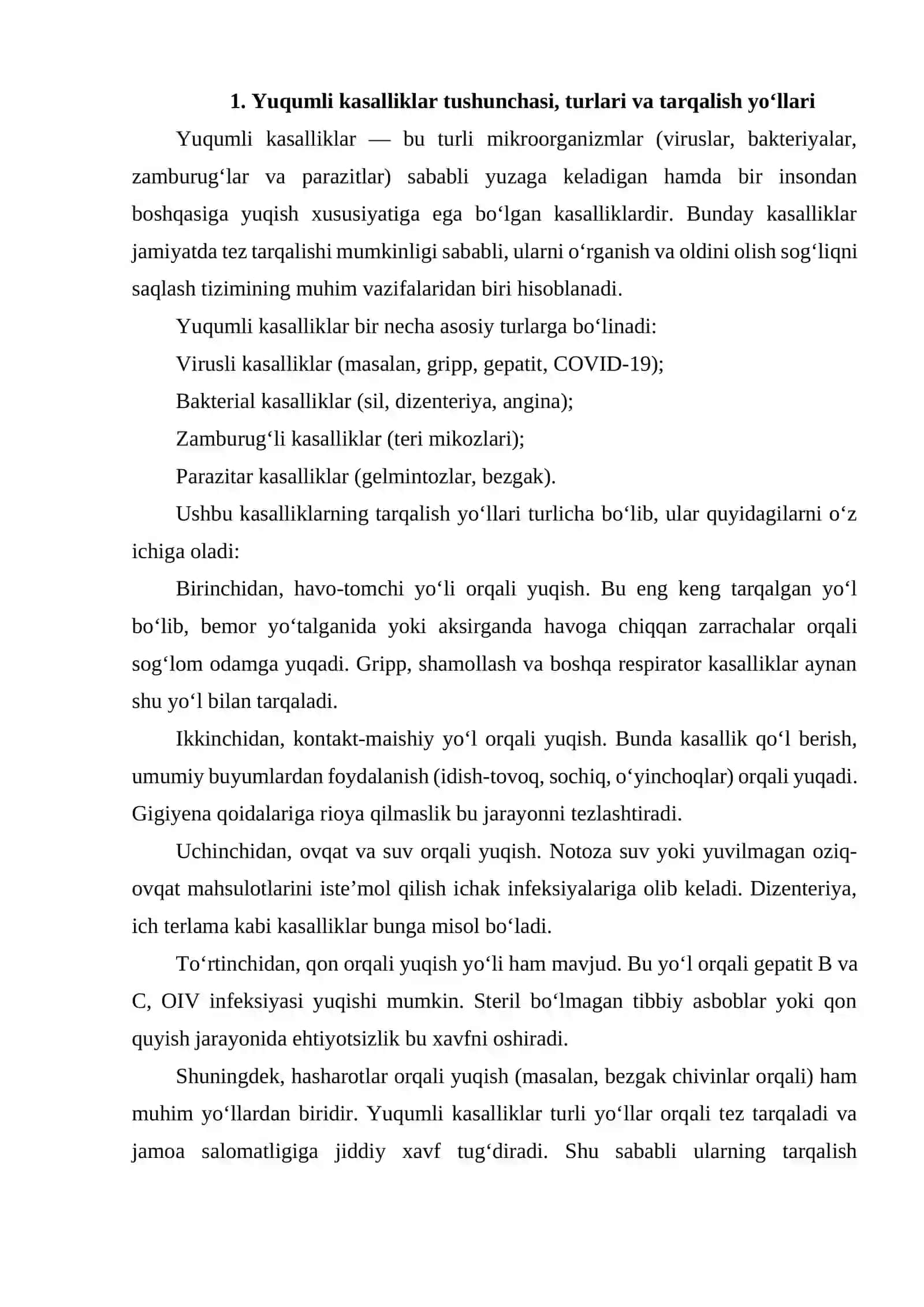 Jamoada yuqumli kasalliklarni oldini olish va salomatlikni ta’minlash 2