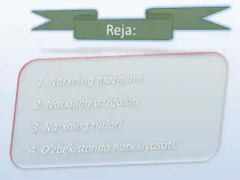 Tovarlar qiymati va ularning nafliligi 2