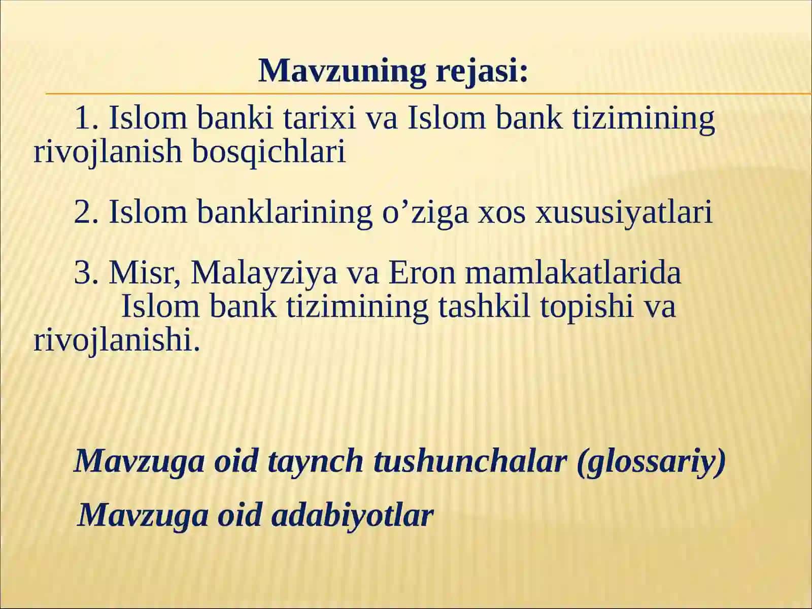 Islom bankining rivojlanishi tarixi 2