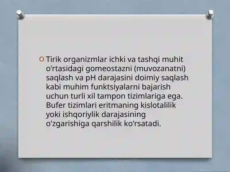 Organizmning bufer sistemalari 2