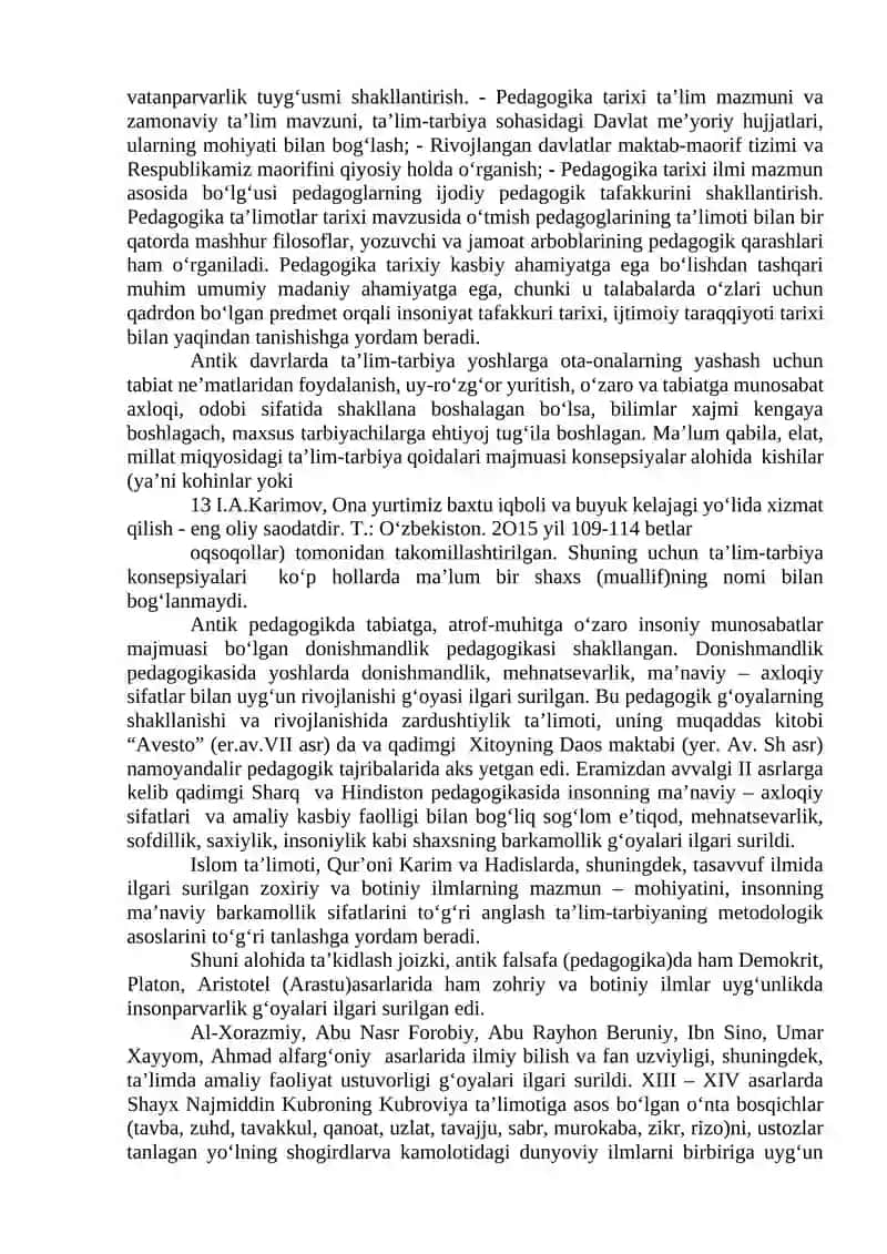 Pedagogik ta'limotlar tarixi 2