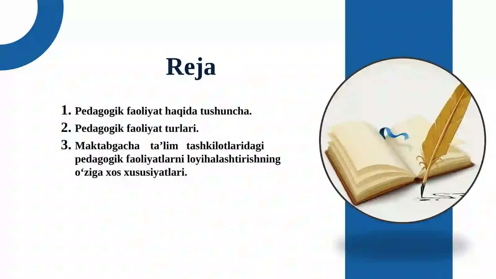 Pedagogik faoliyatlar loyihalash 2