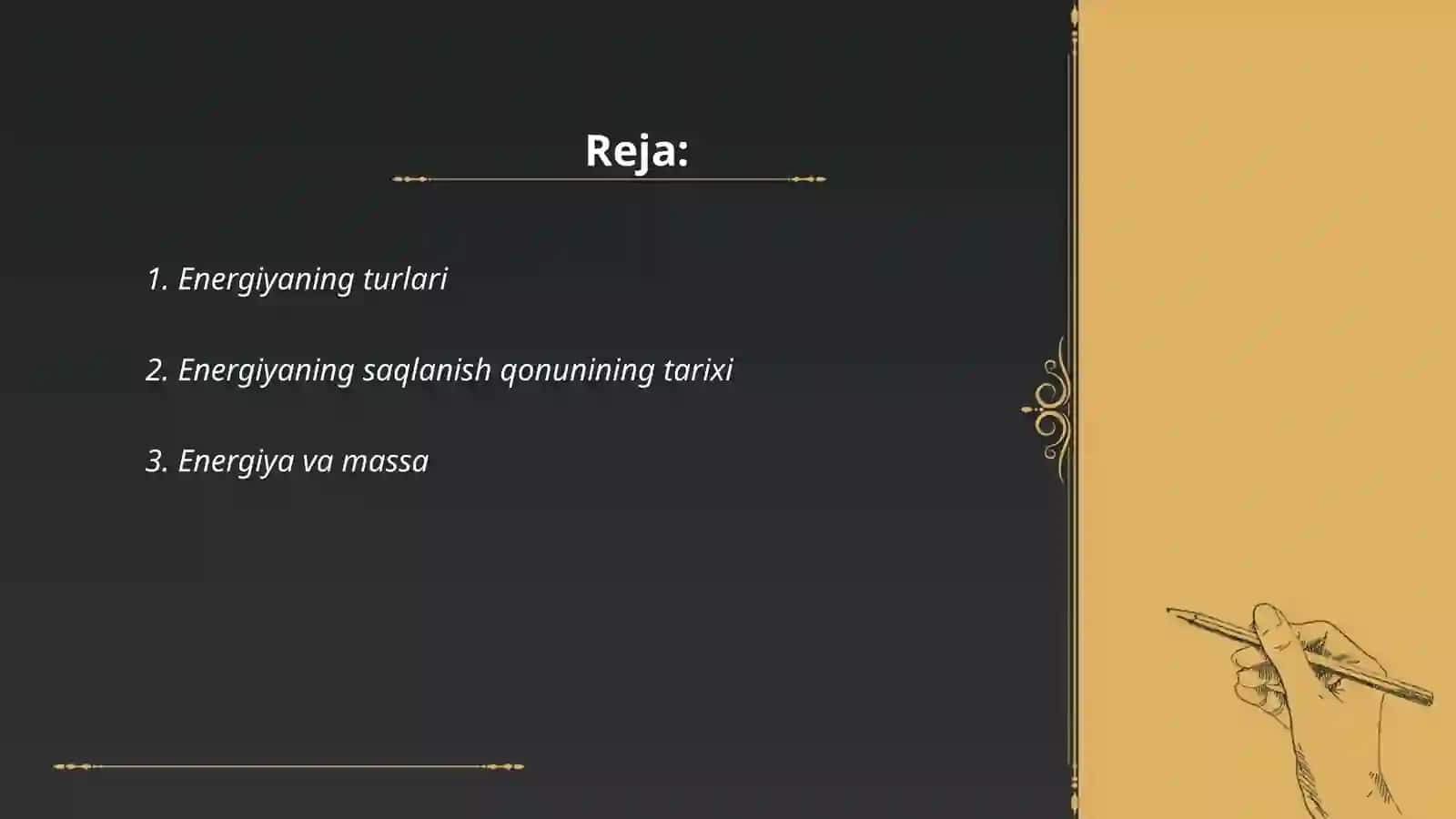 Energiyaning saqlanish qonuni 2