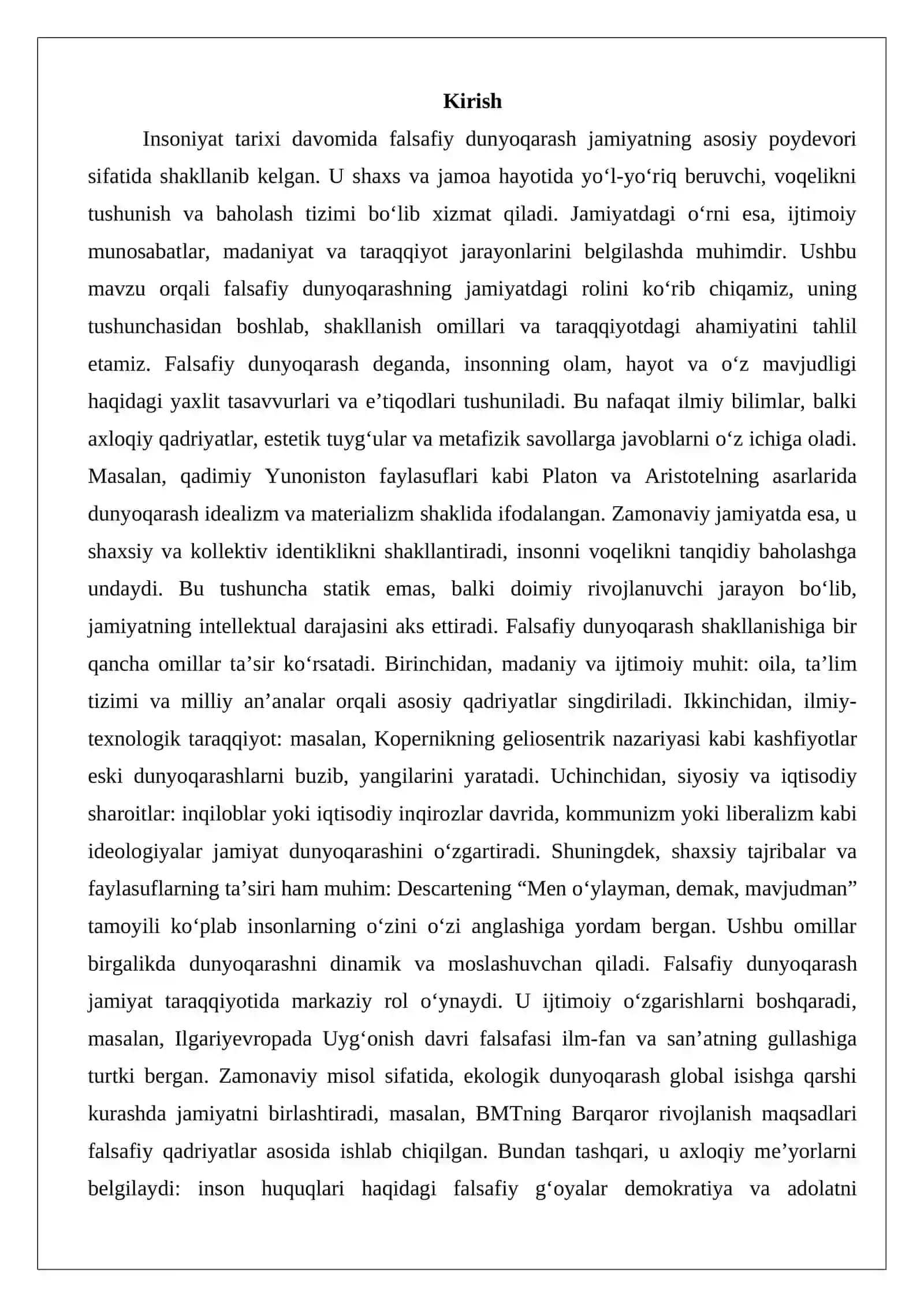 Falsafiy dunyoqarashning jamiyatdagi o‘rni 2